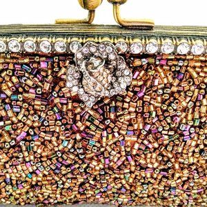 Todd Anthony Designer Clutch purse. Beautiful Metallic glass seed beads.